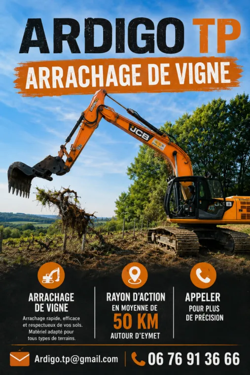 Arrachage de vignes 🍇, Eymet, ARDIGO TP
